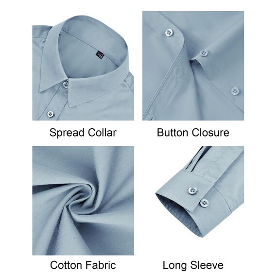 J.VER Damen Bluse Business Casual Blusenshirt Office Alltags Blusen Knitterfreies Hemd Regular Fit Long Sleeve Shirt Women Nebelblau