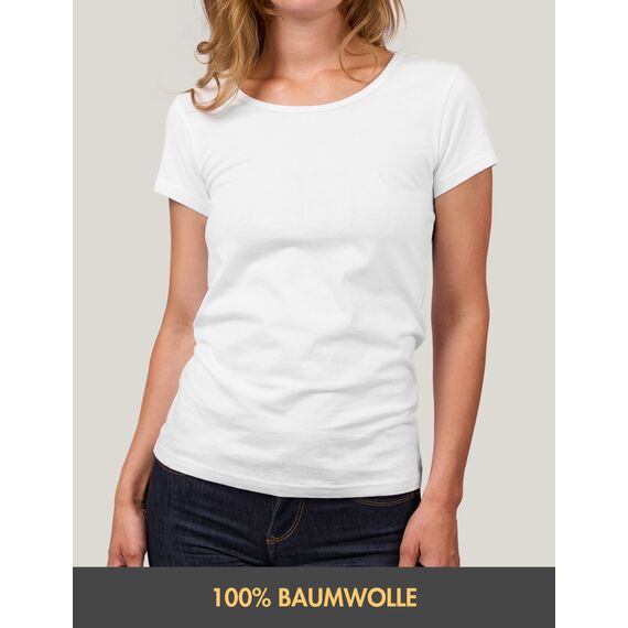 Basic Treasure 3er Pack Tshirt Damen Weiß, Kurzärmliges Shirt, 100% Baumwolle T Shirt (Weiß, M)