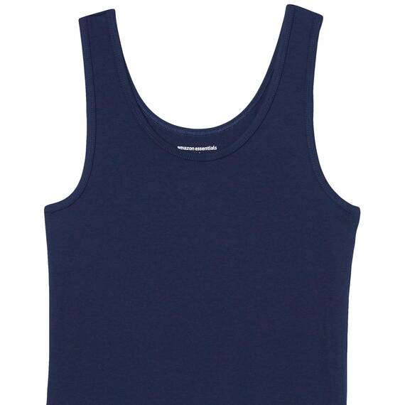 Amazon Essentials Damen Tanktop, Schmale Passform, 2er-Pack, Marineblau/Weiß, L