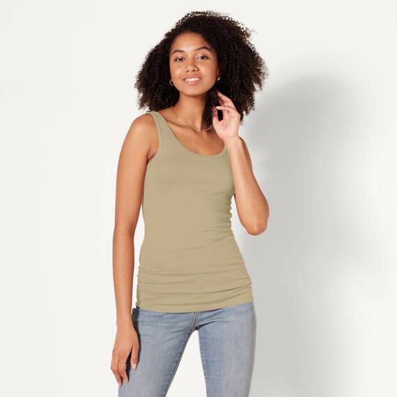 Amazon Essentials Damen Tanktop, Schmale Passform, 2er-Pack, Helles Kamelbraun, XL