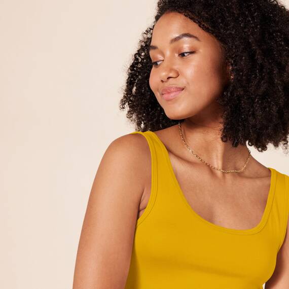 Amazon Essentials Damen Tanktop, Schmale Passform, 2er-Pack, Dunkles Olivgrün/Gold, L