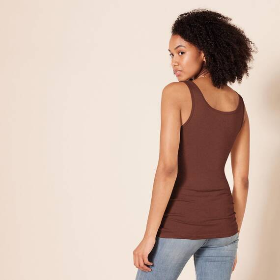 Amazon Essentials Damen Tanktop, Schmale Passform, 2er-Pack, Braun, XL
