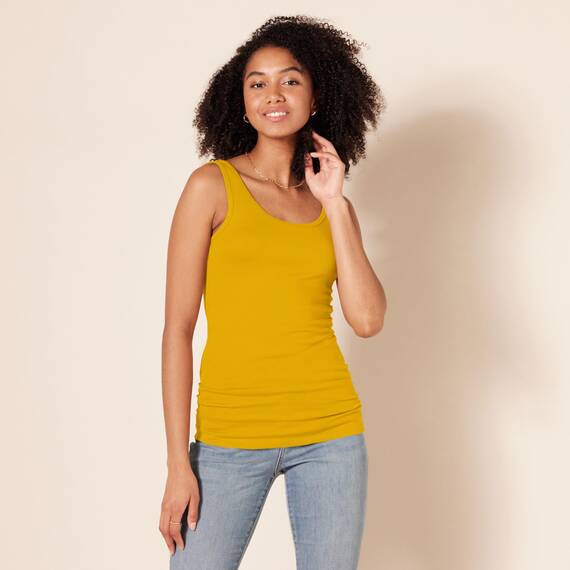 Amazon Essentials Damen Tanktop, Schmale Passform, 2er-Pack, Dunkles Olivgrün/Gold, XXL