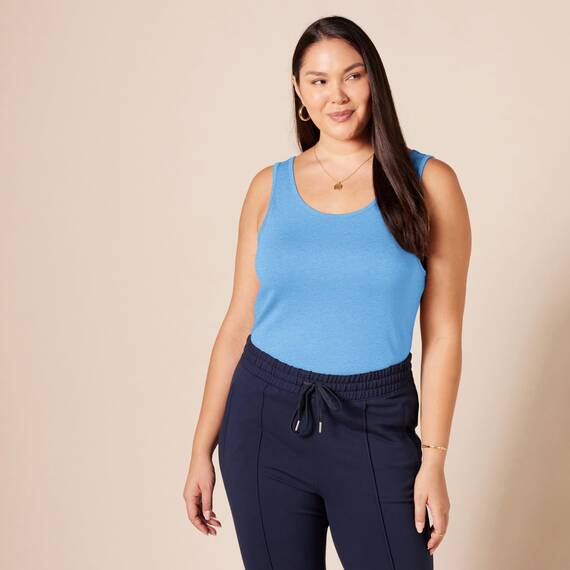 Amazon Essentials Damen Tanktop, Schmale Passform, 2er-Pack, Aquablau/Französisch Blau, XL