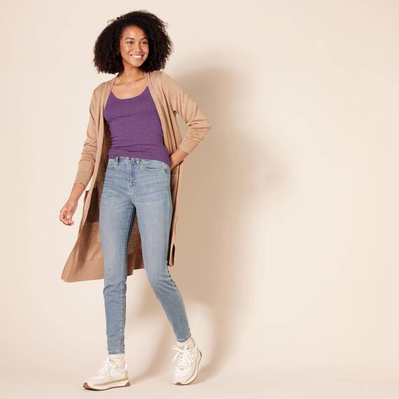 Amazon Essentials Damen Tanktop, Schmale Passform, 2er-Pack, Dunkelgrau Meliert/Dunkelpurpur, XXL