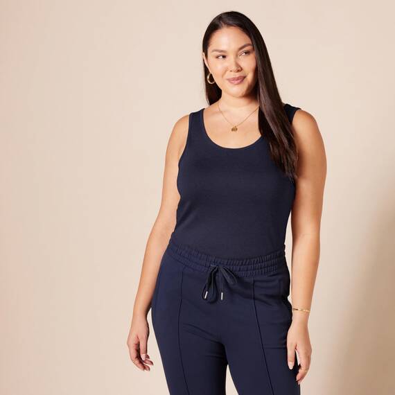 Amazon Essentials Damen Tanktop, Schmale Passform, 2er-Pack, Gelb/Marineblau, XXL