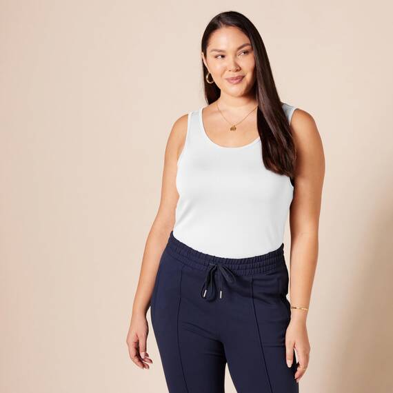 Amazon Essentials Damen Tanktop, Schmale Passform, 2er-Pack, Purpur/Weiß, XXL