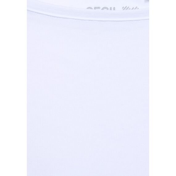 Cecil Damen Basic Boatneck T-Shirt, White, S