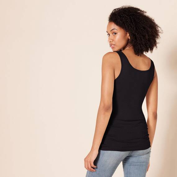 Amazon Essentials Damen Tanktop, Schmale Passform, 2er-Pack, Schwarz/Weiß Streifen, L