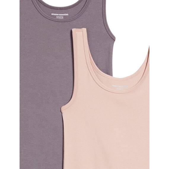 Amazon Essentials Damen Tanktop, Schmale Passform, 2er-Pack, Mauve/Zartrosa, XL