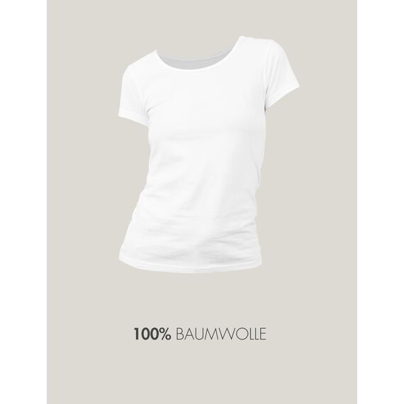 Basic Treasure 3er Pack Tshirt Damen Weiß, Kurzärmliges Shirt, 100% Baumwolle T Shirt (Weiß, S)