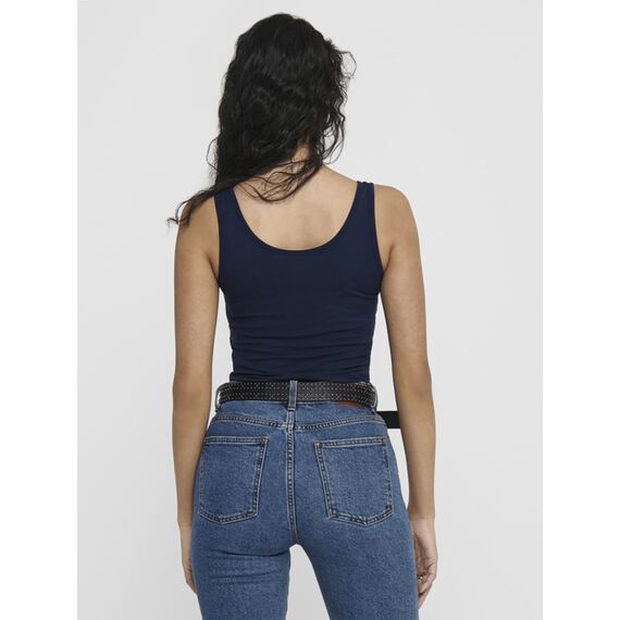 ONLY 3er Pack Damen Basic Tops Tank Top dunkel blau lang 15201465 (XS, Blau (Night Sky))