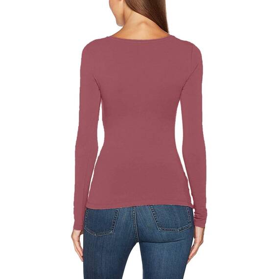 ONLY Damen Langarmshirt Figurbetont und Tailliert aus Baumwolle, Rundhalsausschnitt (3er Love Mix 8)(Withered Rose, Balsam Green, Light Grey Melange - XS)