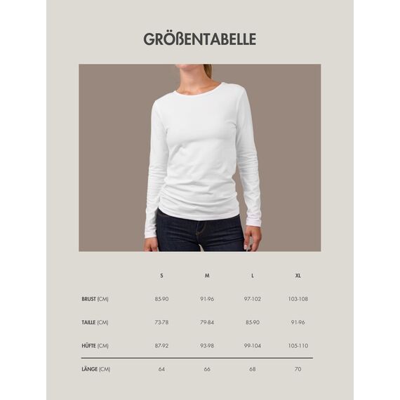 Basic Treasure 2-Pack Langarmshirts für Damen Weiß, Longsleeve Baumwolle 95%, Langarmshirt Baumwolle, Basic Shirt Damen S