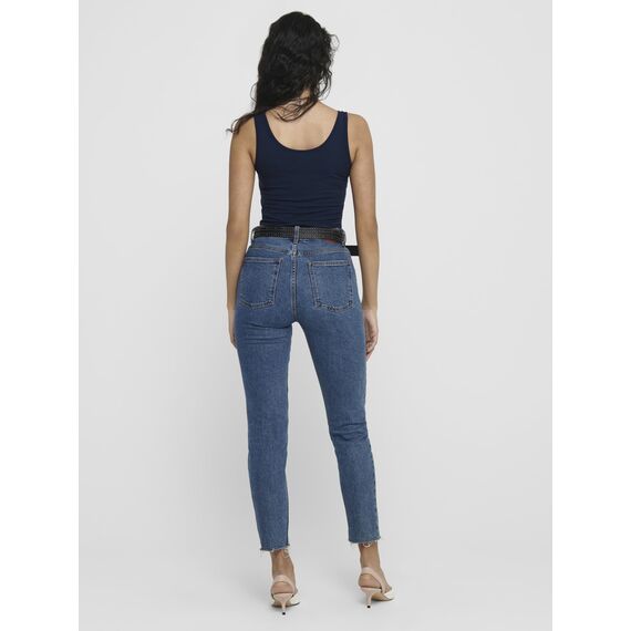 ONLY 3er Pack Damen Basic Tops Tank Top dunkel blau lang 15201465 (M, Blau (Night Sky))