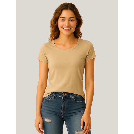 Basic Treasure 3er Pack T Shirt Damen, Kurzärmliges Damen Shirt für Frauen, 100% Baumwolle, Rundhals, (DE/NL/SE/PL, Alphanumerisch, S, Regular, 3 Farben Mix Rosa Beige Grau meliert - Kurzarm)