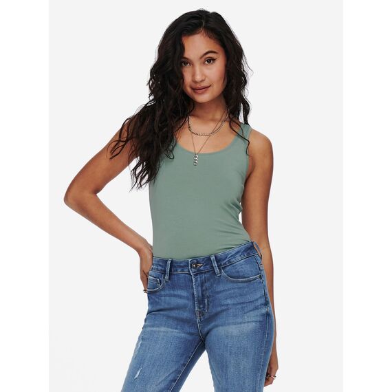 ONLY 3er Pack Damen Oberteile Basic Tank Tops weiß, schwarz, grau, blau, Creme Frauen Shirt lang Sommer Shirts Top 15201465 (L, FarbMix 2)
