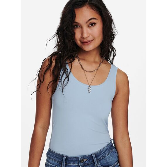 ONLY 3er Pack Damen Oberteile Basic Tank Tops weiß, schwarz, grau, blau, Creme Frauen Shirt lang Sommer Shirts Top 15201465 (M, FarbMix 2)