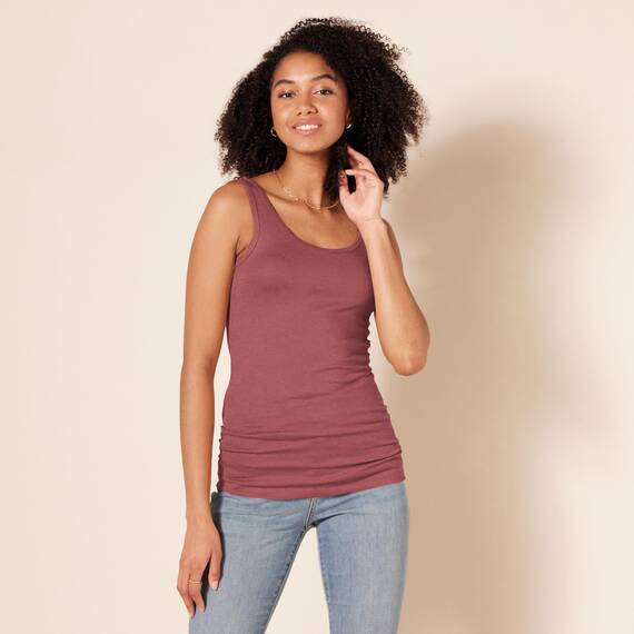 Amazon Essentials Damen Tanktop, Schmale Passform, 2er-Pack, Pflaume, XXL