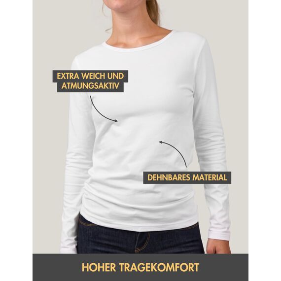 Basic Treasure 2-Pack Langarmshirts für Damen Weiß, Longsleeve Baumwolle 95%, Langarmshirt Baumwolle, Basic Shirt XL