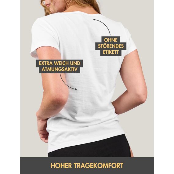 Basic Treasure 3er Pack Tshirt Damen Weiß, Kurzärmliges Shirt, 100% Baumwolle T Shirt (Weiß, S)