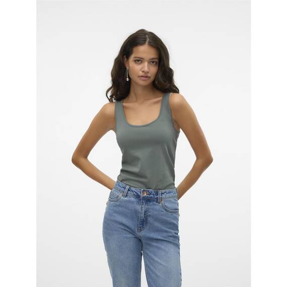 VERO MODA Damen Vmmaxi My Soft Uu Tank Top Noos Tanktop, Balsam Green, XS