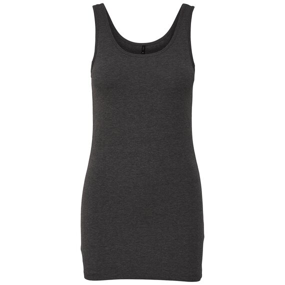 ONLY 3er Pack Damen Basic Tops Tank Top dunkel grau lang 15201465 (XL, Grau (Dark Grey Melange))