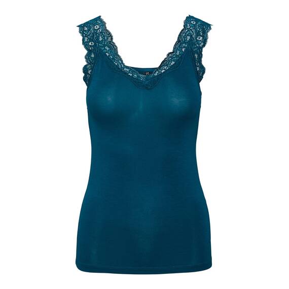 PIECES Damen Pcbarbera Lace Noos Tanktop, Deep Lagoon, M EU