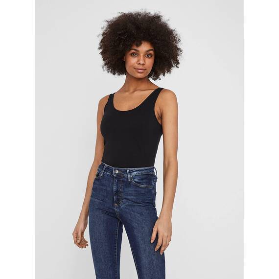 VERO MODA Damen VMMAXI My Soft UU Tank NOOS Top, Schwarz (Black), 40 (Herstellergröße: L)