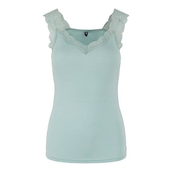 PIECES Damen Pcbarbera Lace Noos Top, Silt Green, XL EU