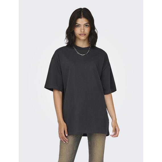 ONLY Damen Onlriri S/S Stones Top Box JRS T-Shirt, Phantom/Print:Trust, M