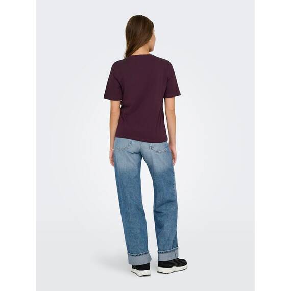 ONLY Damen ONLONLY S/S Tee CS, Fallen Rock/Plum Kitten + Wine, XXL