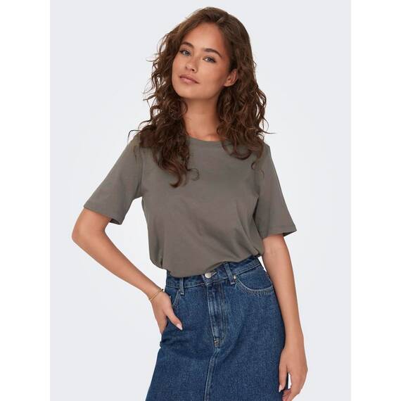ONLY Damen ONLONLY S/S Tee CS, Fallen Rock/Plum Kitten + Wine, XXL