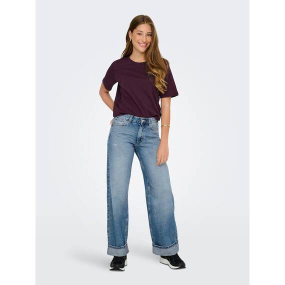 ONLY Damen ONLONLY S/S Tee CS, Fallen Rock/Plum Kitten + Wine, XXL