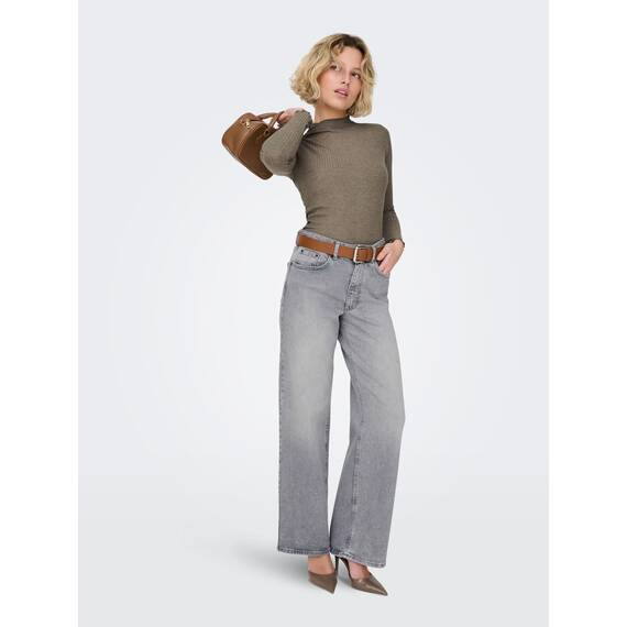 ONLY Damen Onlemma L/S High Neck Top Noos JRS Langarmshirt, Caribou, XS EU