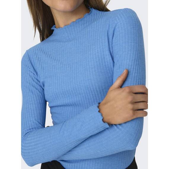 ONLY Damen Onlemma L/S High Neck Top Noos JRS, Azure Blue, S