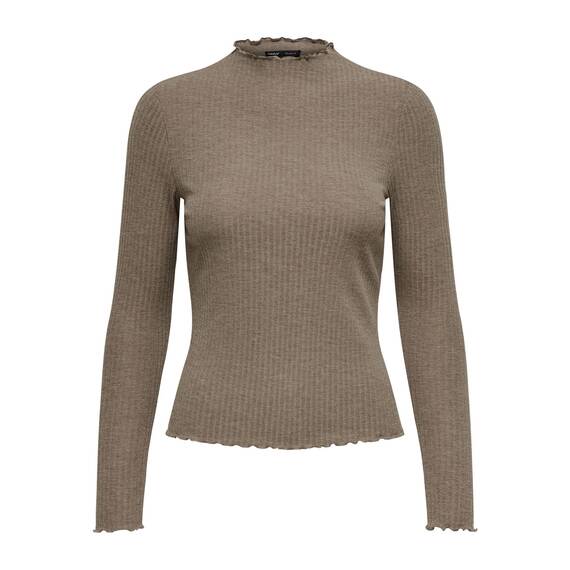 ONLY Damen Onlemma L/S High Neck Top Noos JRS Langarmshirt, Caribou, XS EU