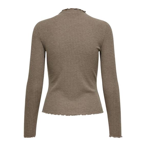 ONLY Damen Onlemma L/S High Neck Top Noos JRS Langarmshirt, Caribou, XS EU