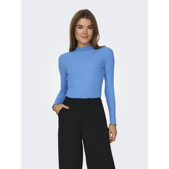 ONLY Damen Onlemma L/S High Neck Top Noos JRS, Azure Blue, XXL