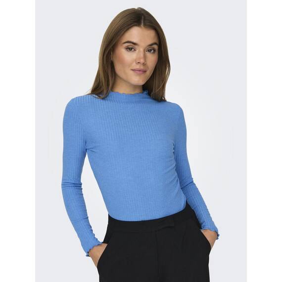 ONLY Damen Onlemma L/S High Neck Top Noos JRS, Azure Blue, XXL