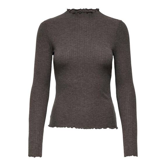 ONLY Damen Onlemma L/S Noos JRS Comfort Fit High Neck Top Mit Femininen Rüschen, Java, L