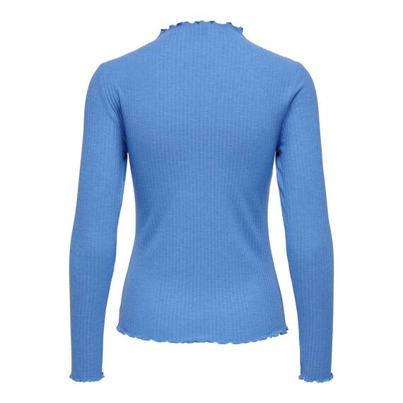 ONLY Damen Onlemma L/S High Neck Top Noos JRS, Azure Blue, XXL