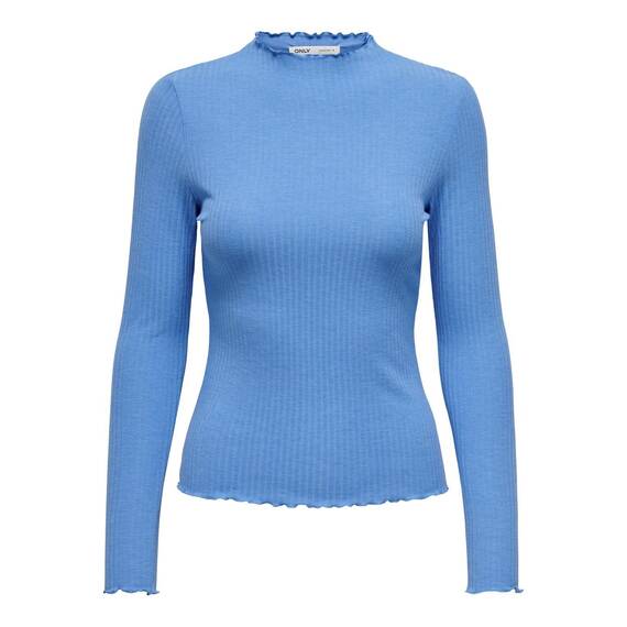 ONLY Damen Onlemma L/S High Neck Top Noos JRS, Azure Blue, XXL