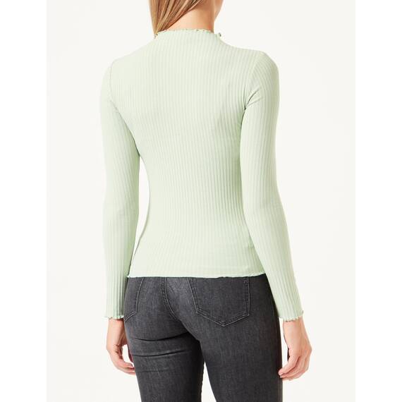 ONLY Damen Onlemma L/S High Neck Top Noos JRS, Smoke Green/Detail:Melange, XXL