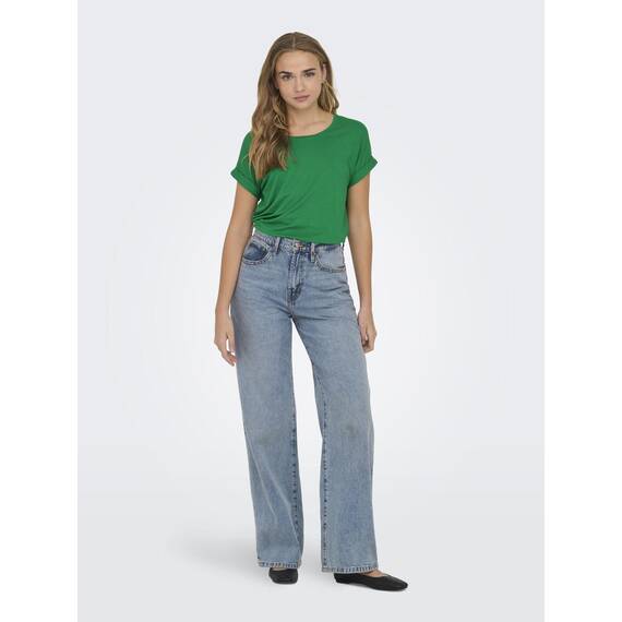ONLY Damen Top Kurzarm Rundhals T-Shirt Moster Weiß Schwarz XS S M L XL XXL, Größe:L, Farbe:Jolly Green 15106662
