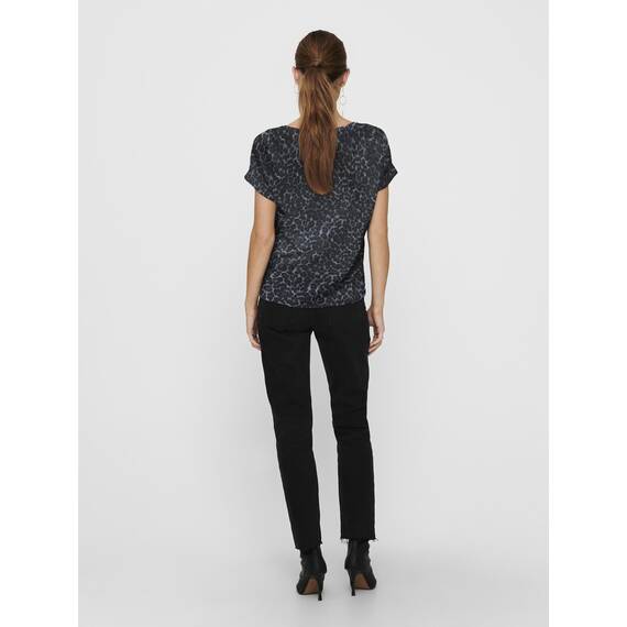 ONLY Damen Onlmoster AOP S/S Noos JRS Klassisches Regular Fit Top Mit Kurzen Ärmeln Für Den Sommer, Formal Gray, Large