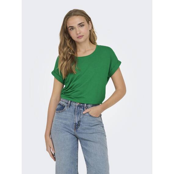 ONLY Damen Top Kurzarm Rundhals T-Shirt Moster Weiß Schwarz XS S M L XL XXL, Größe:XL, Farbe:Jolly Green 15106662