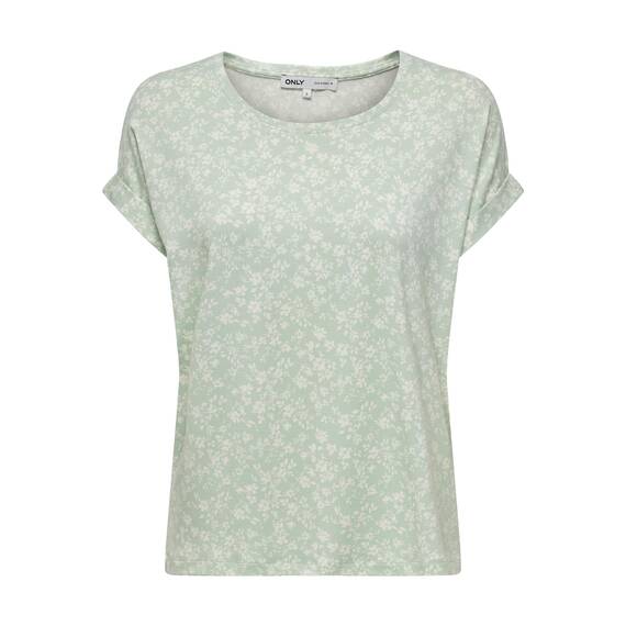 ONLY Damen Onlmoster AOP S/S Top Noos JRS, Subtle Green/AOP:Emma Mono Flower, 3XL