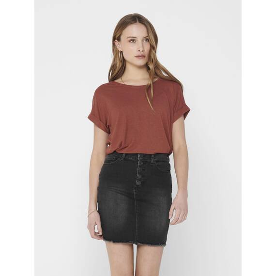 ONLY Damen Onlmoster S/S O-Neck Top Noos JRS T-Shirt, Henna, L
