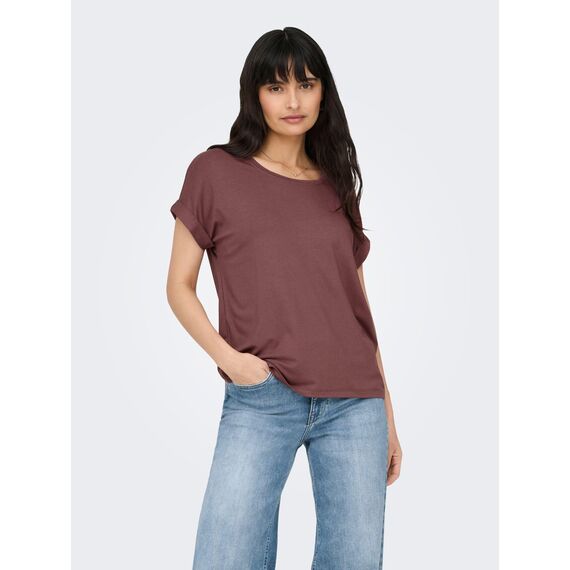 ONLY Damen Onlmoster S/S O-Neck Top Noos JRS, Rosa (Rose Brown), L